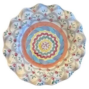 Mackenzie Childs Vintage Stoke Gabriel Fluted 11” Plate Read